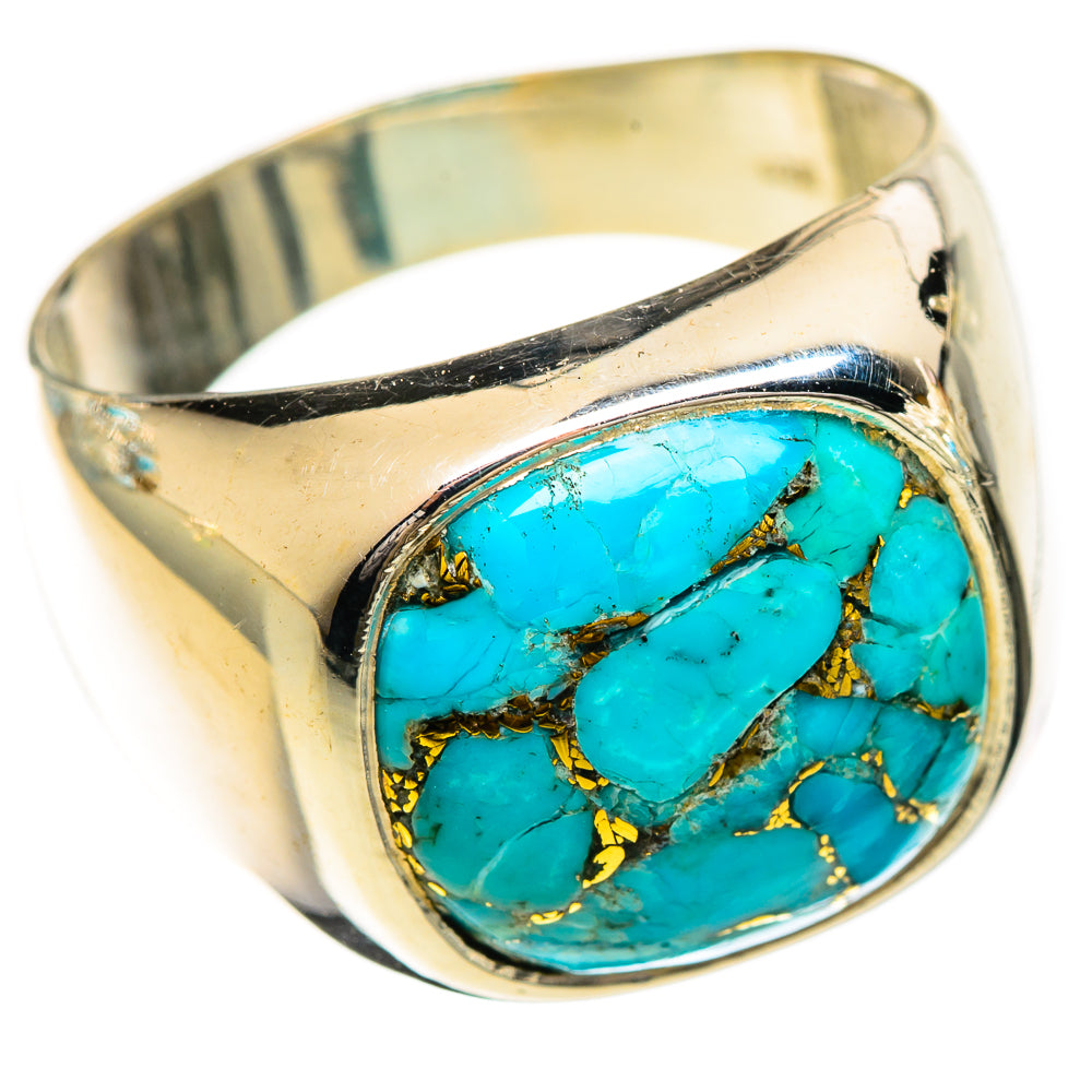 Blue Copper Composite Turquoise Rings handcrafted by Ana Silver Co - RING124229 - Photo 2