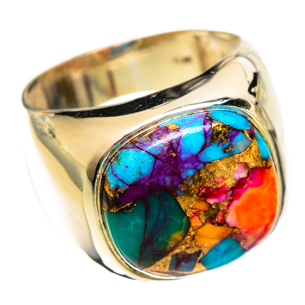 Kingman Pink Dahlia Turquoise Rings handcrafted by Ana Silver Co - RING124245 - Photo 2