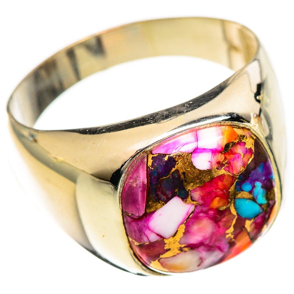 Kingman Pink Dahlia Turquoise Rings handcrafted by Ana Silver Co - RING124246 - Photo 2