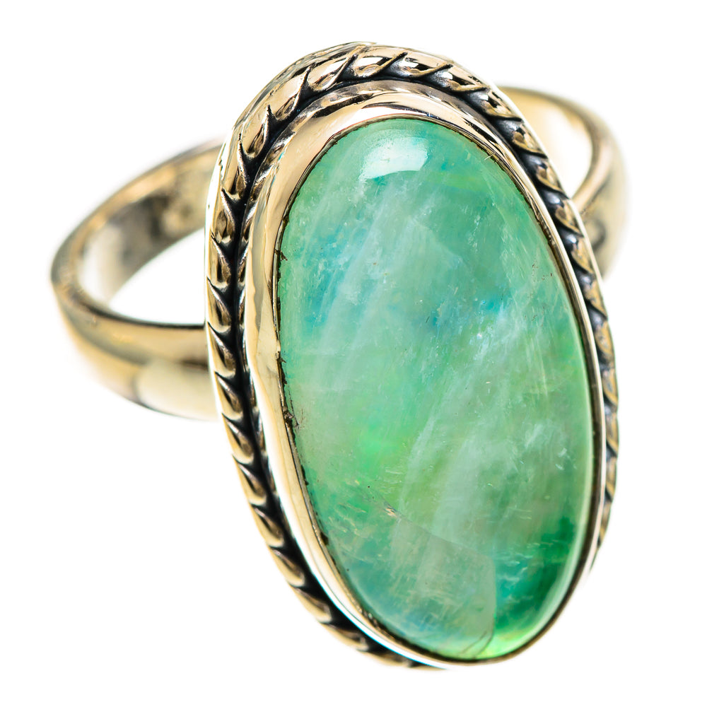Green Moonstone Rings handcrafted by Ana Silver Co - RING124257 - Photo 2