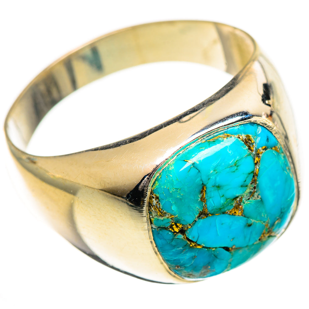 Blue Copper Composite Turquoise Rings handcrafted by Ana Silver Co - RING124303 - Photo 2