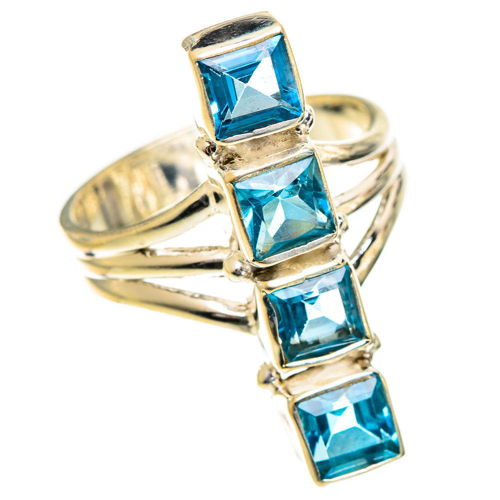 Blue Copper Composite Turquoise Rings handcrafted by Ana Silver Co - RING124314 - Photo 2