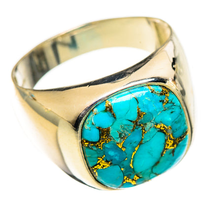 Blue Copper Composite Turquoise Rings handcrafted by Ana Silver Co - RING124316 - Photo 2