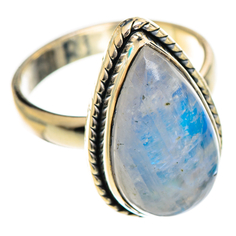 Rainbow Moonstone Rings handcrafted by Ana Silver Co - RING124349 - Photo 2