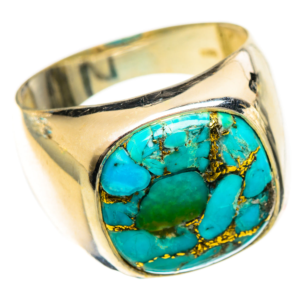 Blue Copper Composite Turquoise Rings handcrafted by Ana Silver Co - RING124353 - Photo 2