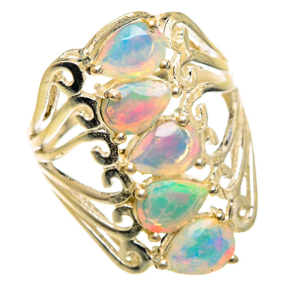 Ethiopian Opal Rings handcrafted by Ana Silver Co - RING124384 - Photo 2