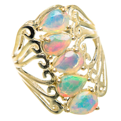 Ethiopian Opal Rings handcrafted by Ana Silver Co - RING124384 - Photo 2