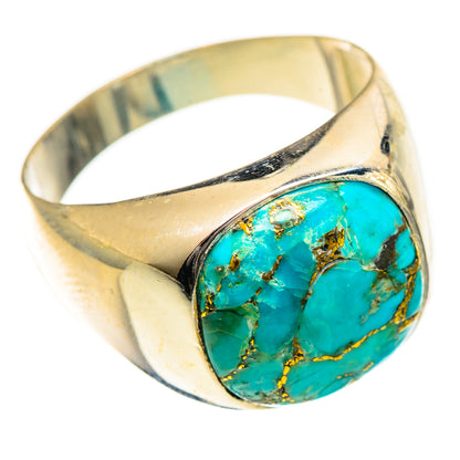 Blue Copper Composite Turquoise Rings handcrafted by Ana Silver Co - RING124387 - Photo 2