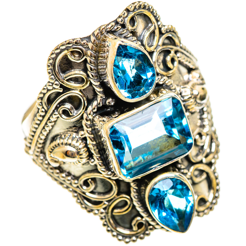 Swiss Blue Topaz Rings handcrafted by Ana Silver Co - RING124397 - Photo 2