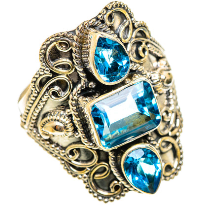 Swiss Blue Topaz Rings handcrafted by Ana Silver Co - RING124397 - Photo 2