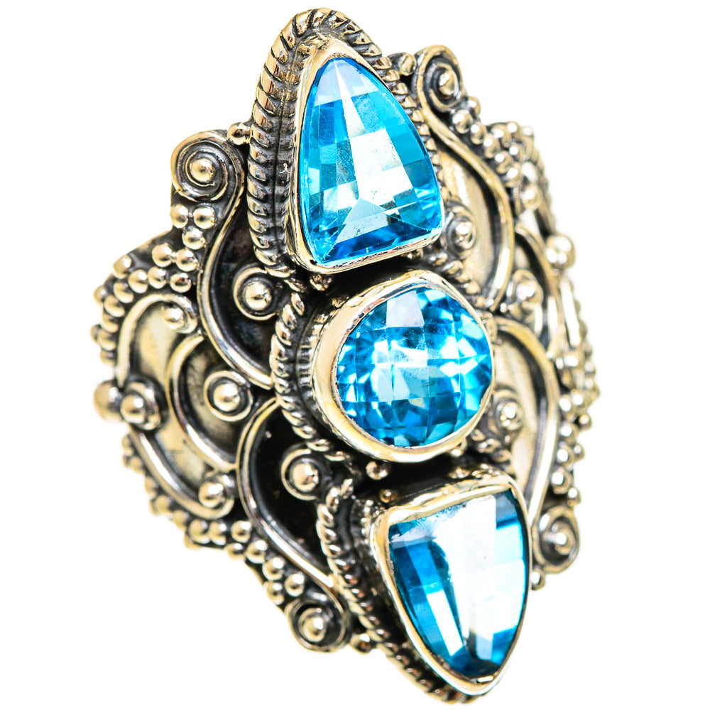Swiss Blue Topaz Rings handcrafted by Ana Silver Co - RING124402 - Photo 2