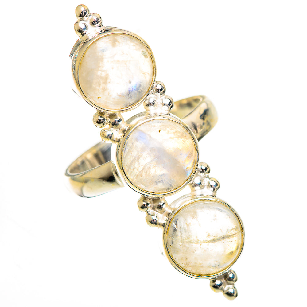 Rainbow Moonstone Rings handcrafted by Ana Silver Co - RING124414 - Photo 2