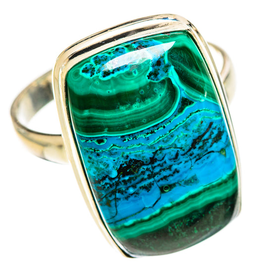 Malachite In Chrysocolla Rings handcrafted by Ana Silver Co - RING124415 - Photo 2