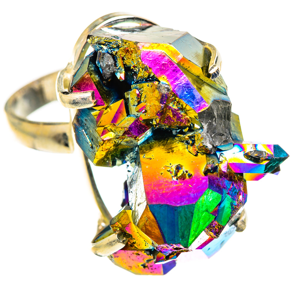 Titanium Sunshine Druzy Rings handcrafted by Ana Silver Co - RING124416 - Photo 2