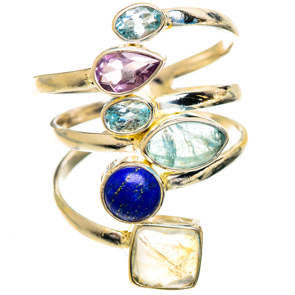 Rainbow Moonstone Rings handcrafted by Ana Silver Co - RING124417 - Photo 2