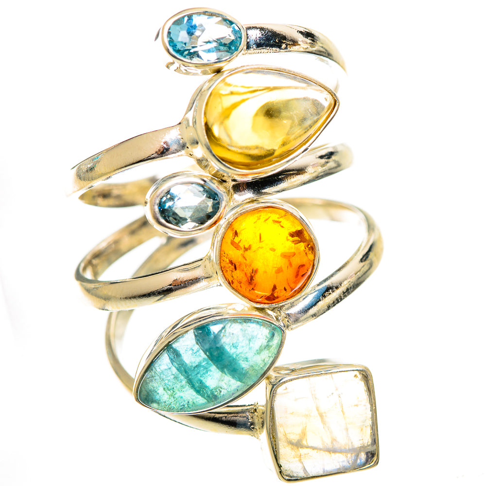 Rainbow Moonstone Rings handcrafted by Ana Silver Co - RING124418 - Photo 2