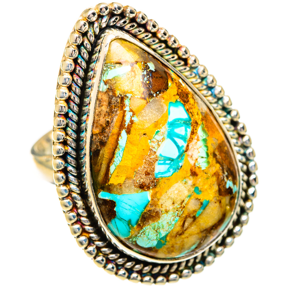 Blue Copper Composite Turquoise Rings handcrafted by Ana Silver Co - RING124430 - Photo 2