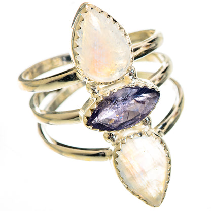Rainbow Moonstone Rings handcrafted by Ana Silver Co - RING124436 - Photo 2