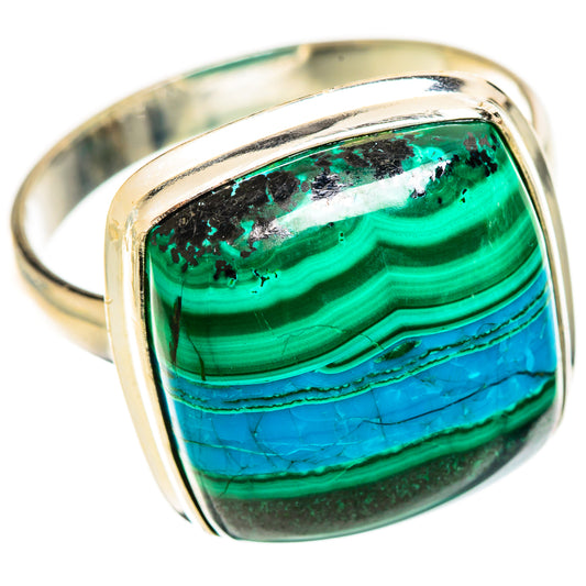 Malachite In Chrysocolla Rings handcrafted by Ana Silver Co - RING124442 - Photo 2