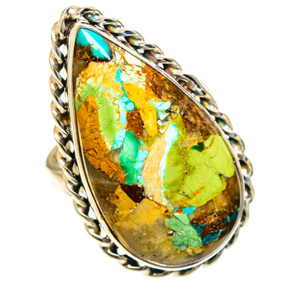 Green Copper Composite Turquoise Rings handcrafted by Ana Silver Co - RING124455 - Photo 2