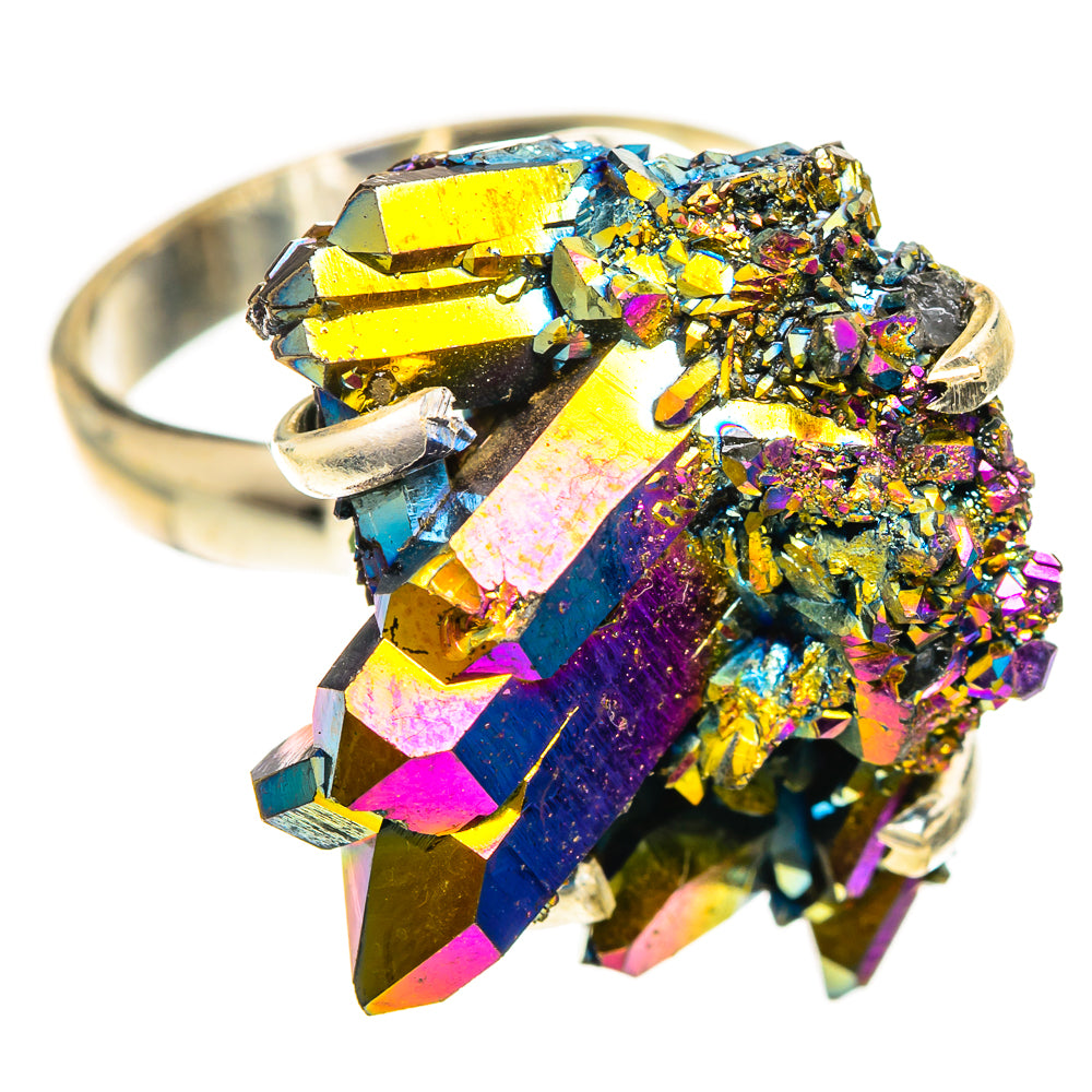 Titanium Sunshine Druzy Rings handcrafted by Ana Silver Co - RING124459 - Photo 2