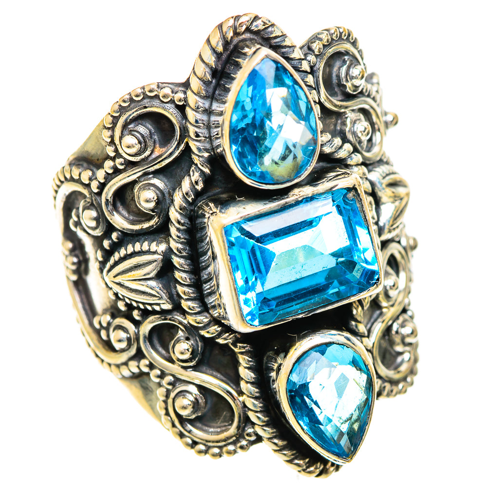 Swiss Blue Topaz Rings handcrafted by Ana Silver Co - RING124466 - Photo 2