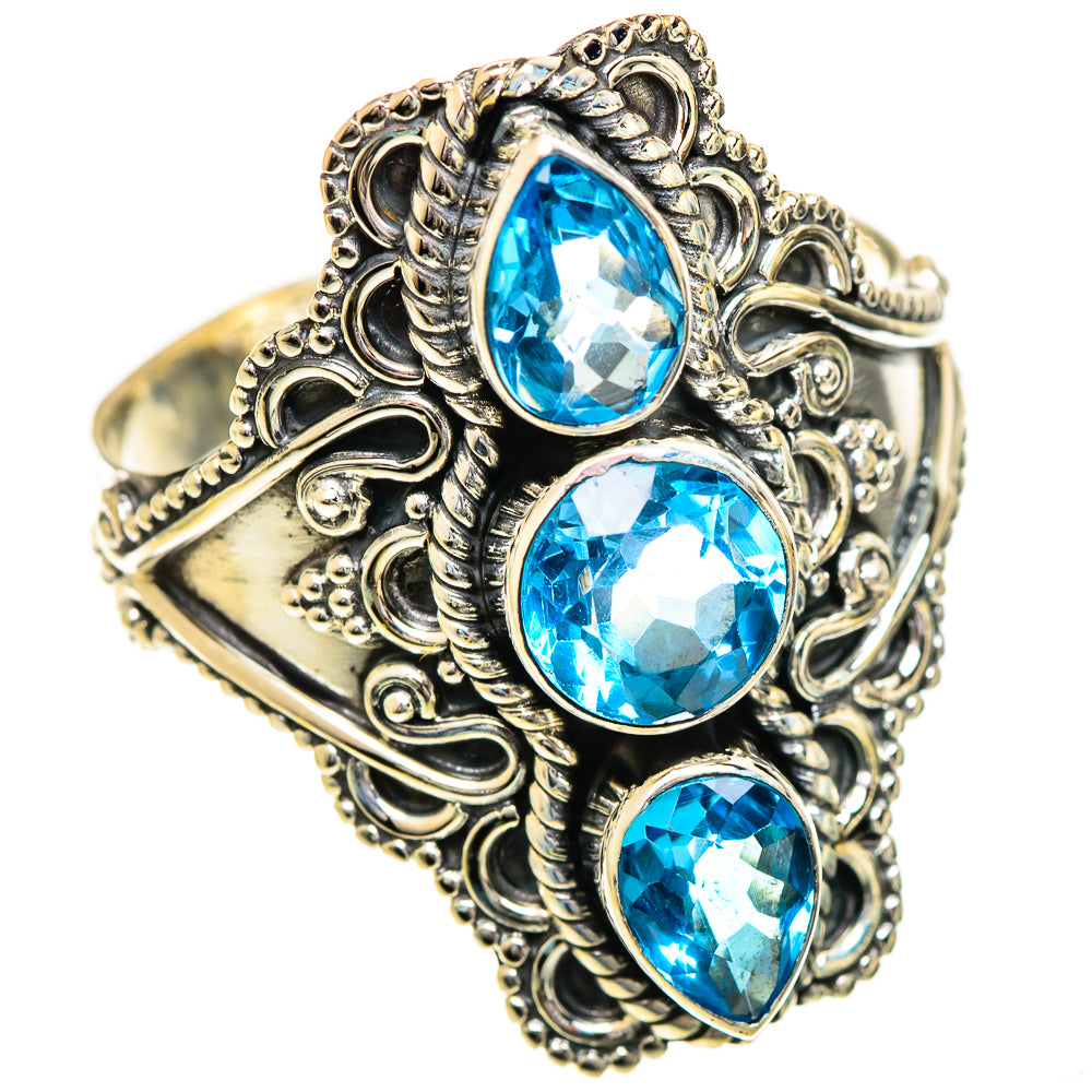 Swiss Blue Topaz Rings handcrafted by Ana Silver Co - RING124473 - Photo 2