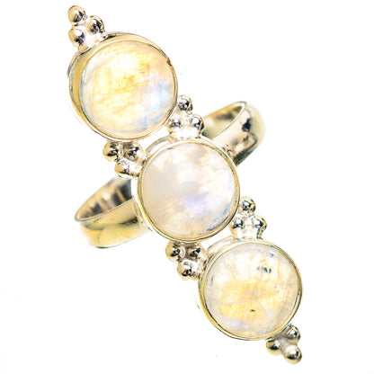 Rainbow Moonstone Rings handcrafted by Ana Silver Co - RING124480 - Photo 2
