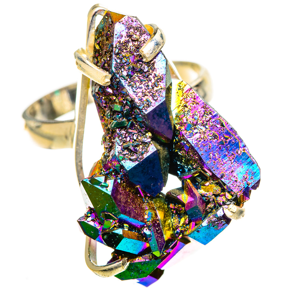 Titanium Sunshine Druzy Rings handcrafted by Ana Silver Co - RING124482 - Photo 2