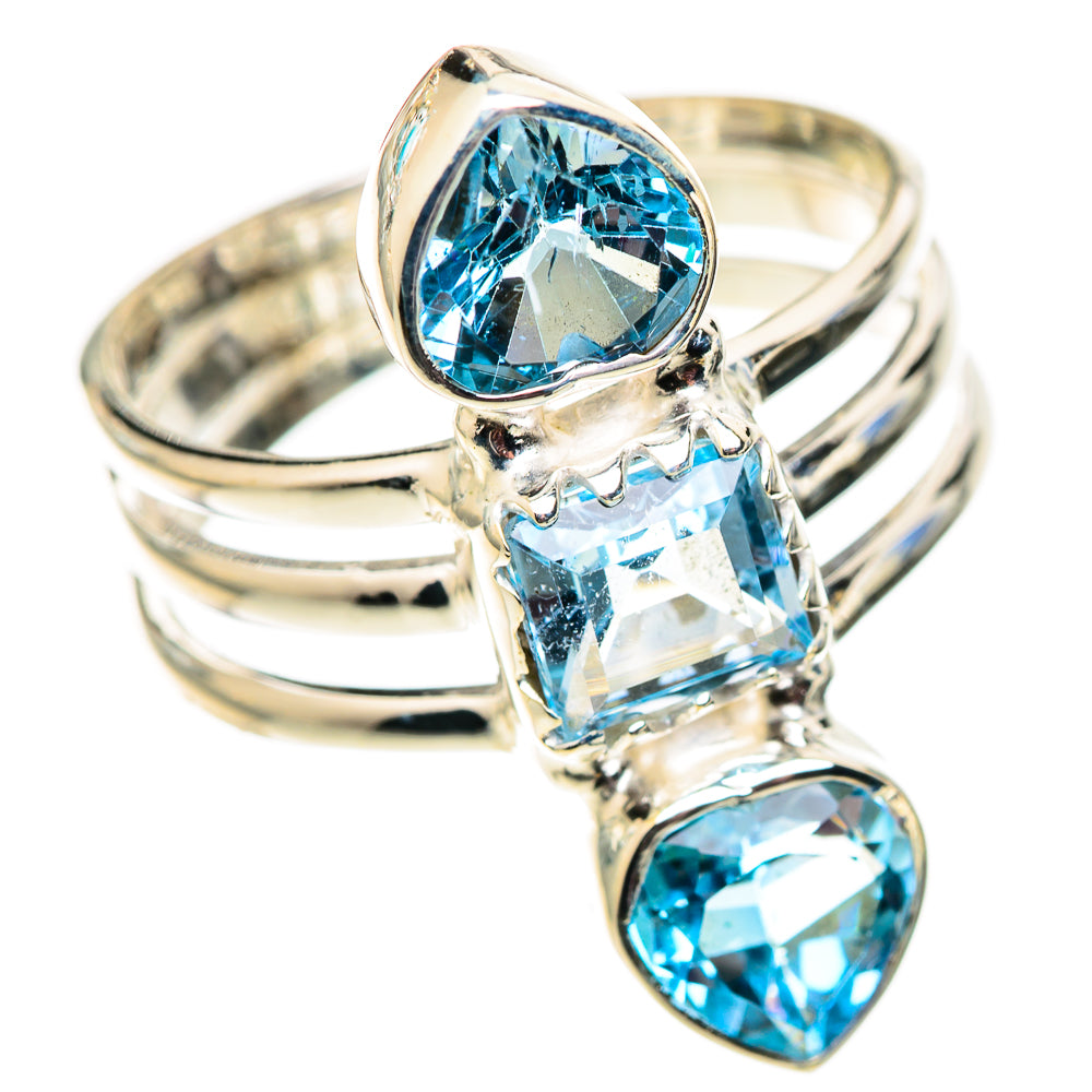 Swiss Blue Topaz Rings handcrafted by Ana Silver Co - RING124500 - Photo 2