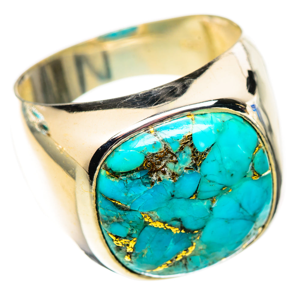 Blue Copper Composite Turquoise Rings handcrafted by Ana Silver Co - RING124505 - Photo 2