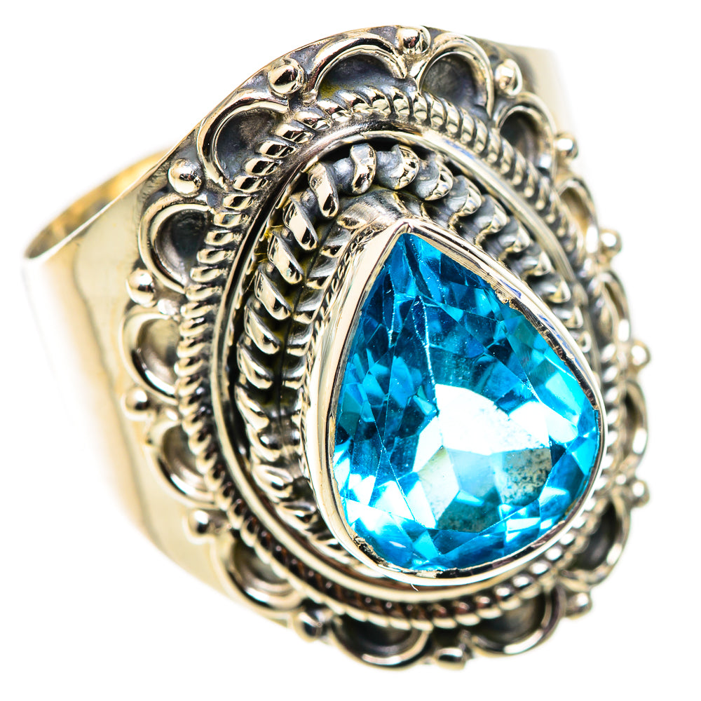 Swiss Blue Topaz Rings handcrafted by Ana Silver Co - RING124507 - Photo 2