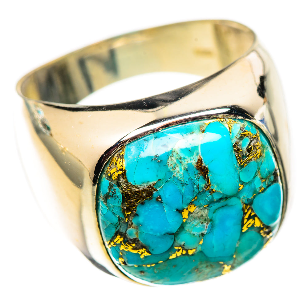 Blue Copper Composite Turquoise Rings handcrafted by Ana Silver Co - RING124524 - Photo 2