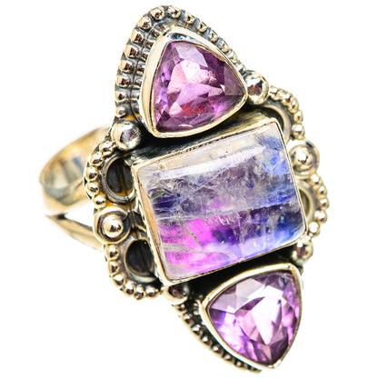 Rainbow Moonstone Rings handcrafted by Ana Silver Co - RING124540 - Photo 2