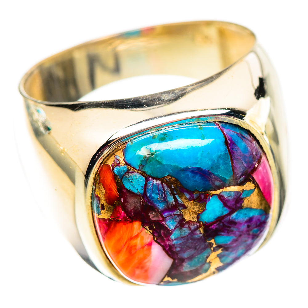 Kingman Pink Dahlia Turquoise Rings handcrafted by Ana Silver Co - RING124572 - Photo 2