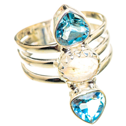 Rainbow Moonstone Rings handcrafted by Ana Silver Co - RING124585 - Photo 2