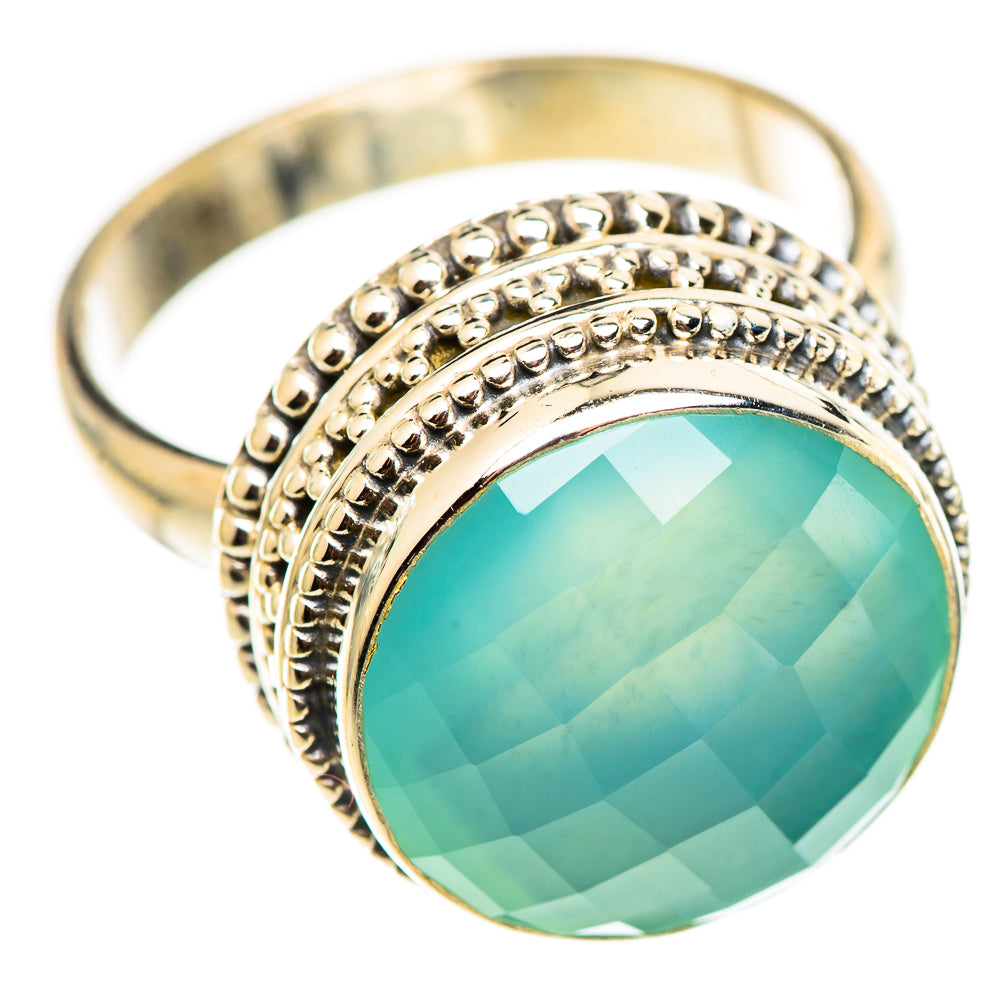 Aqua Chalcedony Rings handcrafted by Ana Silver Co - RING124608 - Photo 2