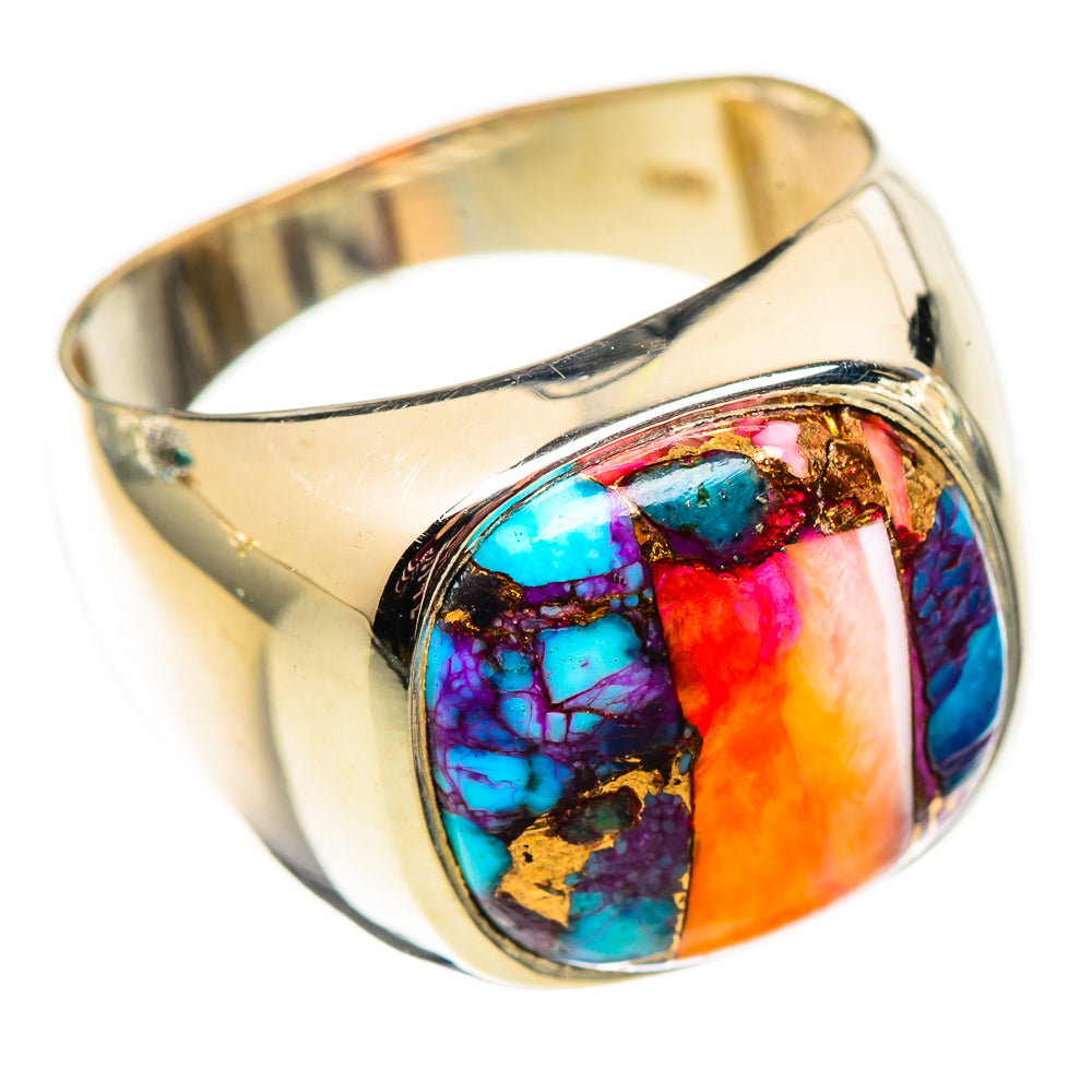 Kingman Pink Dahlia Turquoise Rings handcrafted by Ana Silver Co - RING124639 - Photo 2