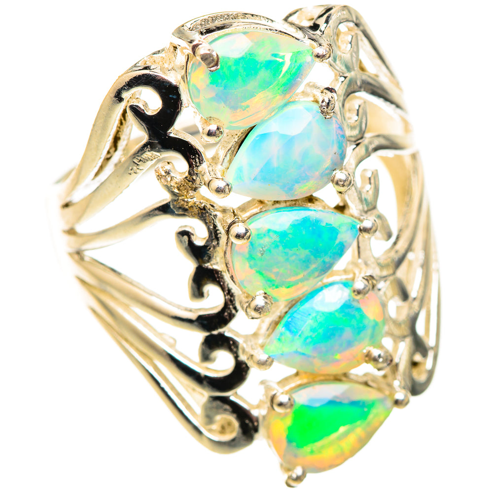Ethiopian Opal Rings handcrafted by Ana Silver Co - RING124641 - Photo 2