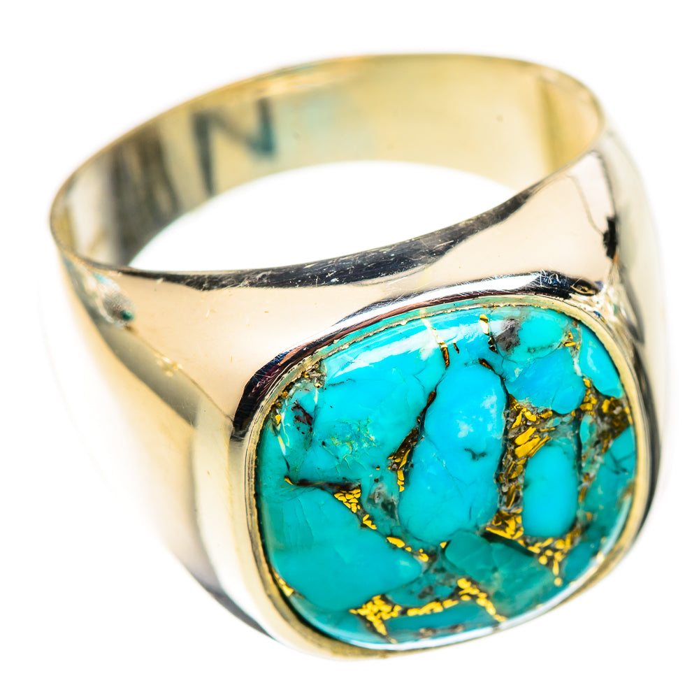 Blue Copper Composite Turquoise Rings handcrafted by Ana Silver Co - RING124643 - Photo 2