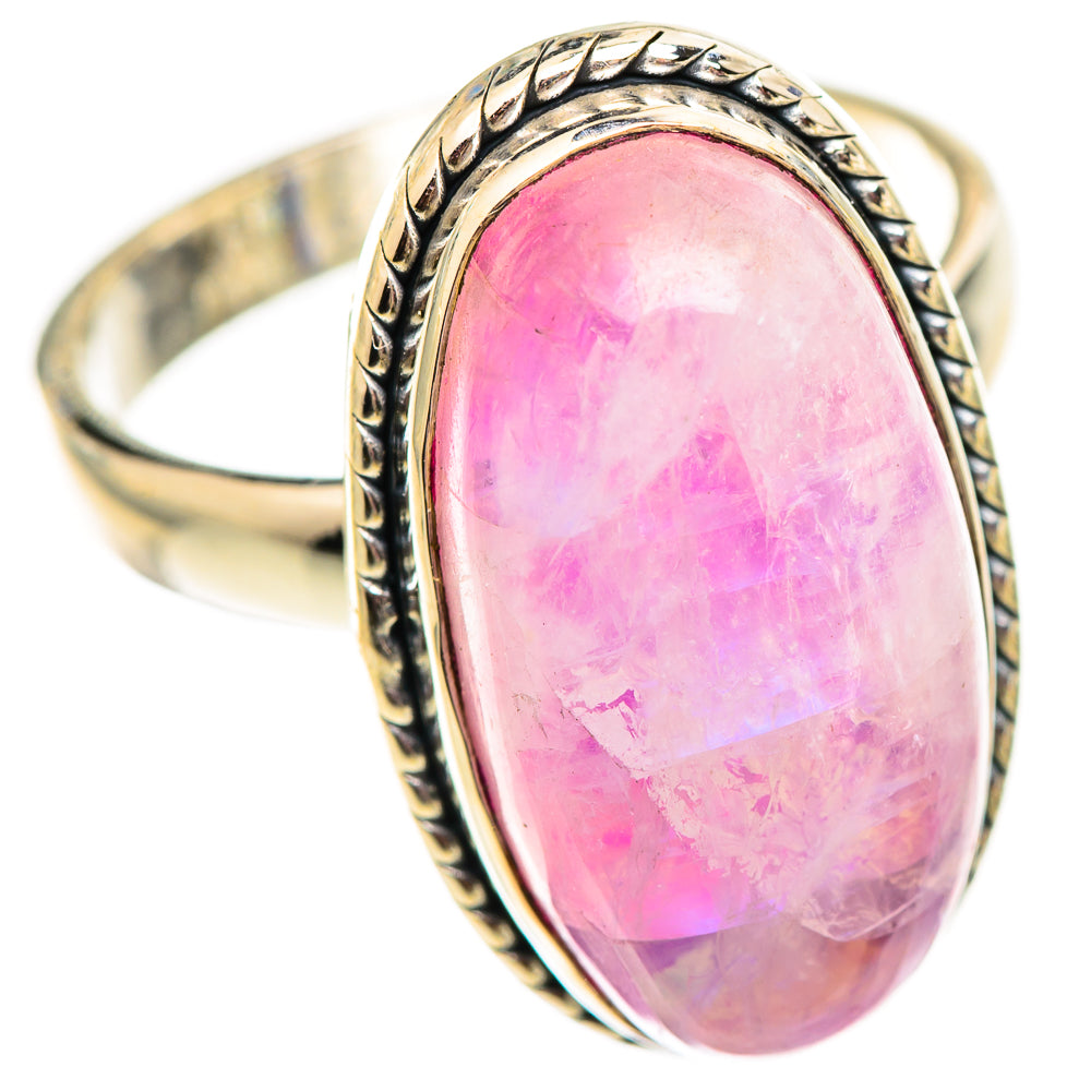 Pink Moonstone Rings handcrafted by Ana Silver Co - RING124675 - Photo 2