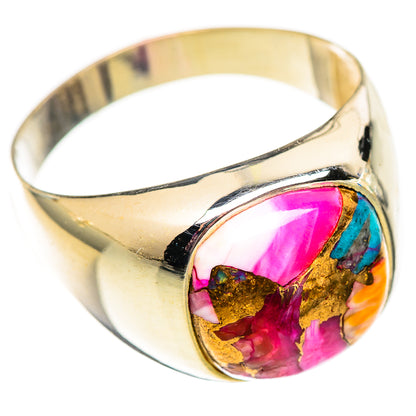 Kingman Pink Dahlia Turquoise Rings handcrafted by Ana Silver Co - RING124681 - Photo 2