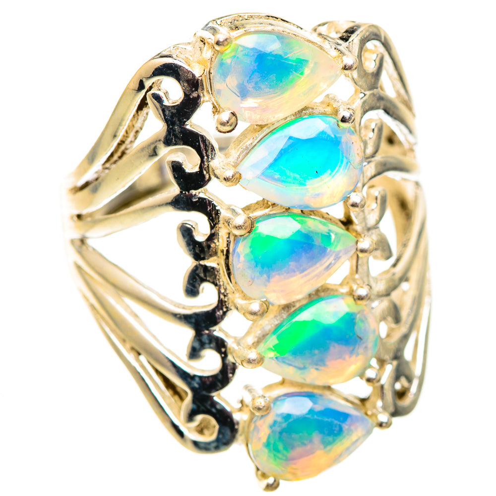 Ethiopian Opal Rings handcrafted by Ana Silver Co - RING124683 - Photo 2