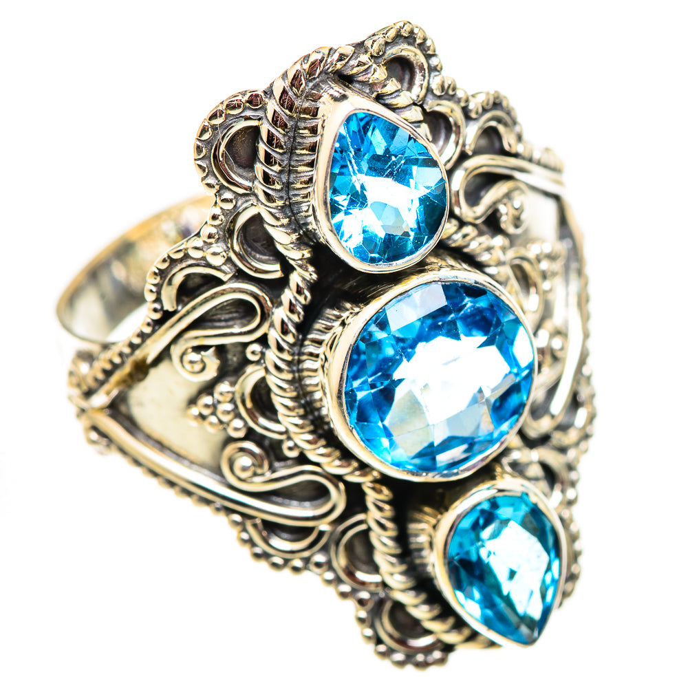 Swiss Blue Topaz Rings handcrafted by Ana Silver Co - RING124707 - Photo 2