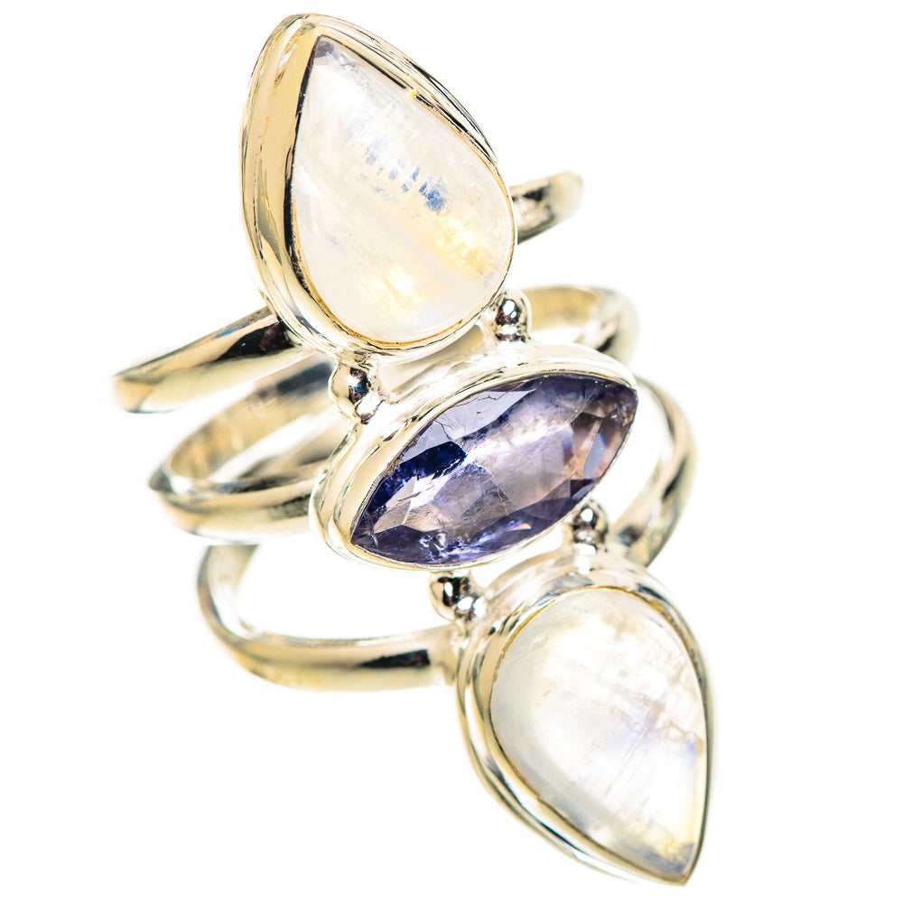 Rainbow Moonstone Rings handcrafted by Ana Silver Co - RING124716 - Photo 2
