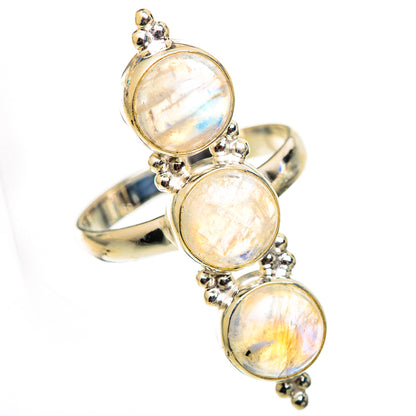 Rainbow Moonstone Rings handcrafted by Ana Silver Co - RING124718 - Photo 2