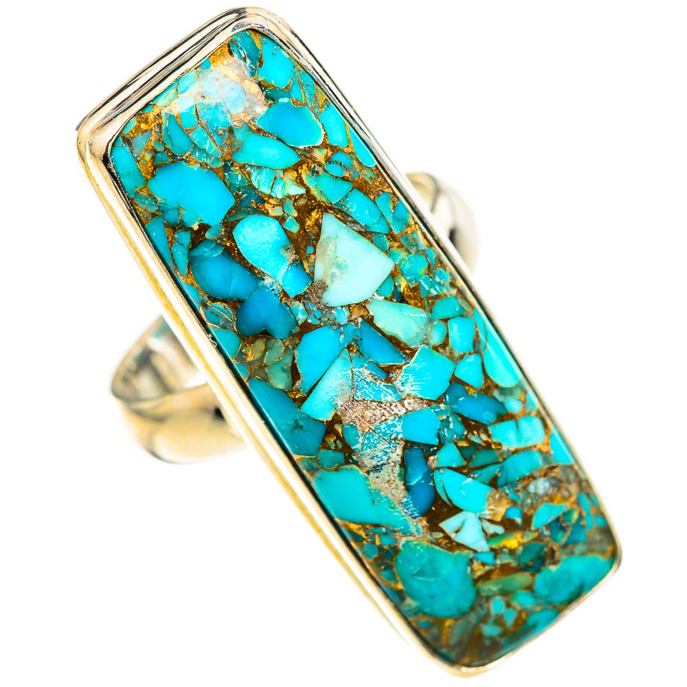 Blue Copper Composite Turquoise Rings handcrafted by Ana Silver Co - RING124732 - Photo 2