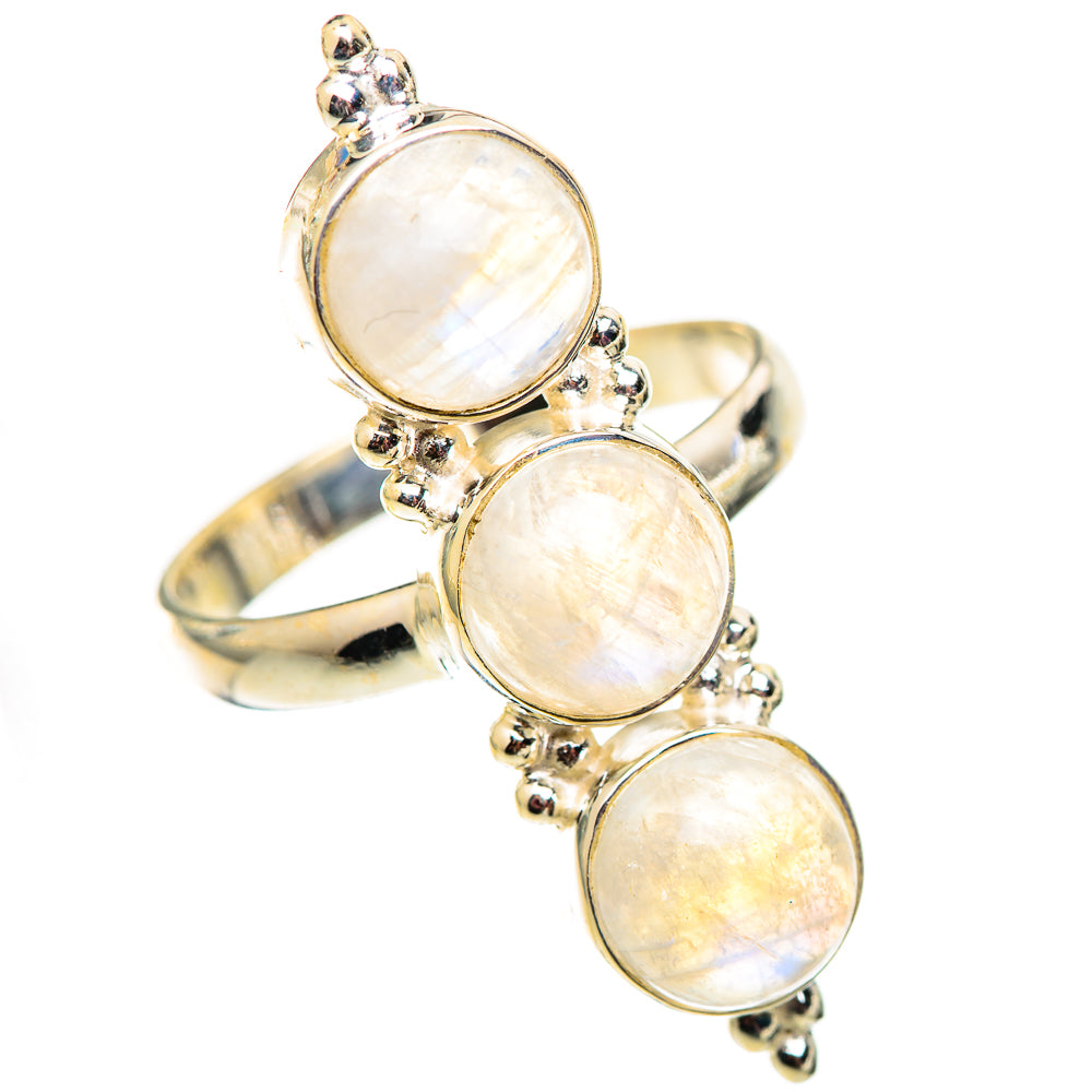 Rainbow Moonstone Rings handcrafted by Ana Silver Co - RING124752 - Photo 2