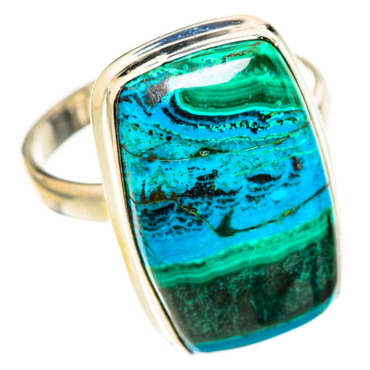 Malachite In Chrysocolla Rings handcrafted by Ana Silver Co - RING124753 - Photo 2