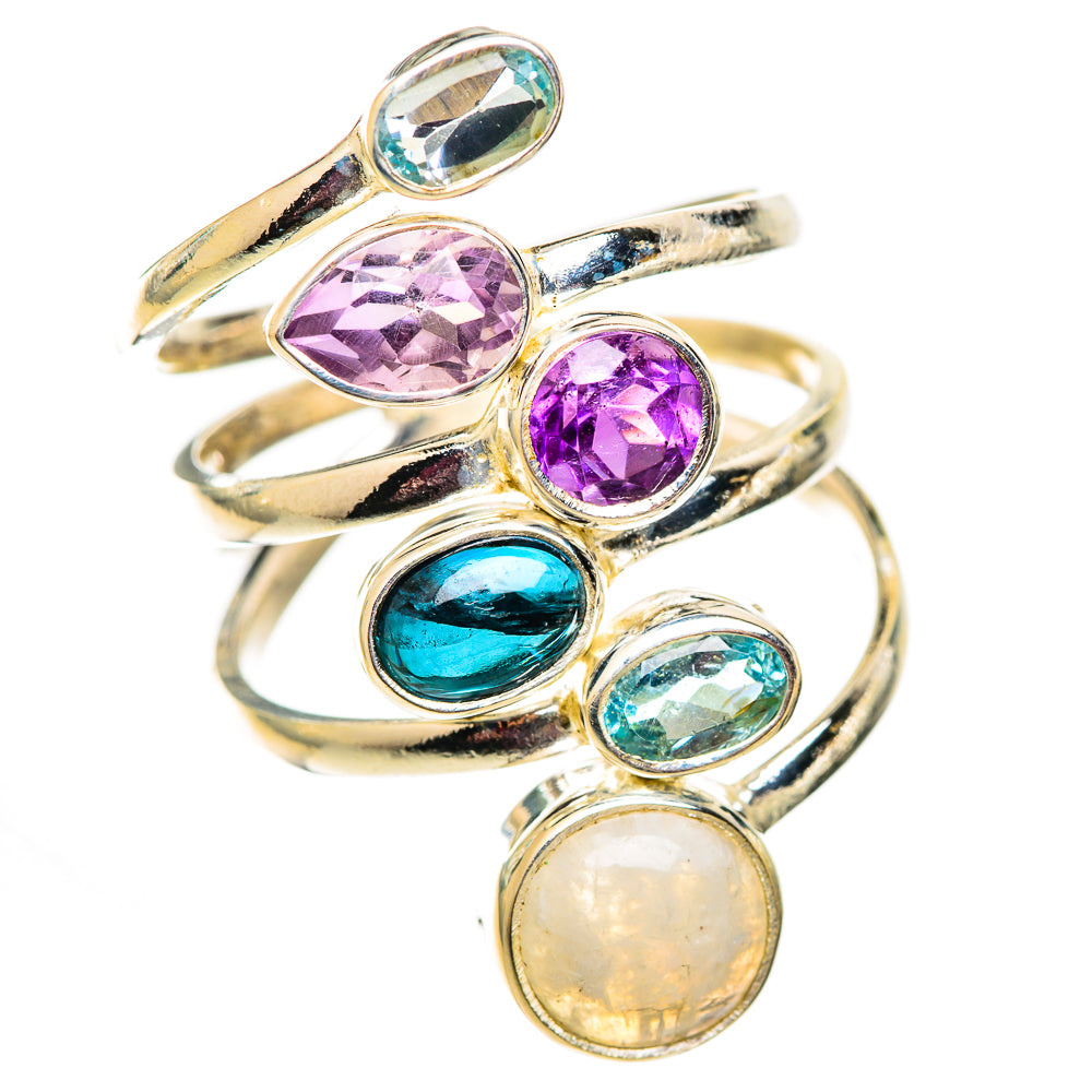 Rainbow Moonstone Rings handcrafted by Ana Silver Co - RING124755 - Photo 2